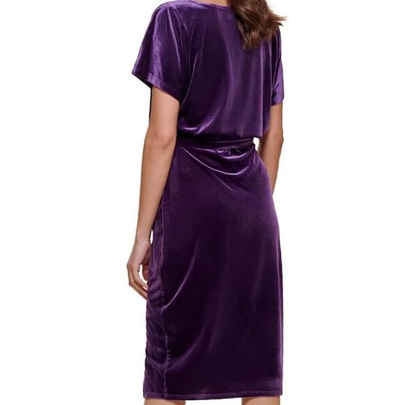 NWT Kensie Women's Boat Neck Velvet  Midi Dress, Purple (Eggplant), Size S - Picture 11 of 11